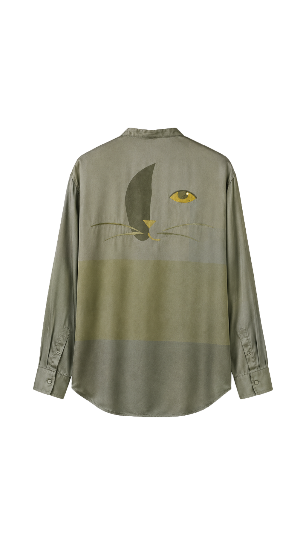 les aristochats Ashera Mao collar unisex shirt in green, back packshot