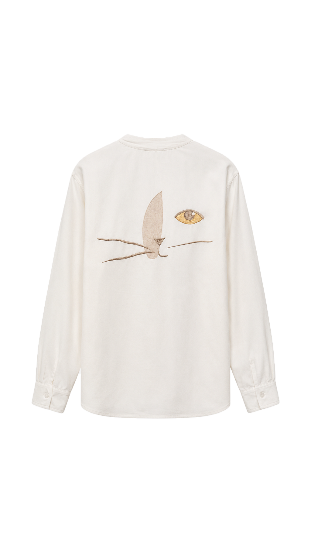 les aristochats Serengeti collarless unisex shirt in cream, back packshot