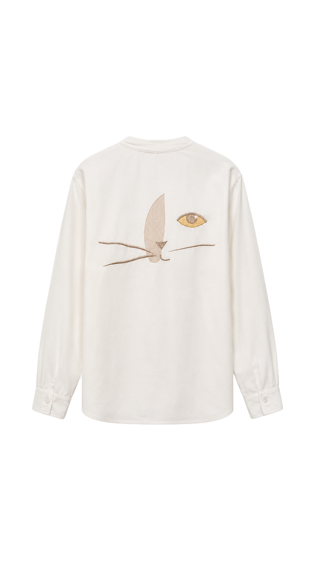 les aristochats Serengeti collarless unisex shirt in cream, back packshot