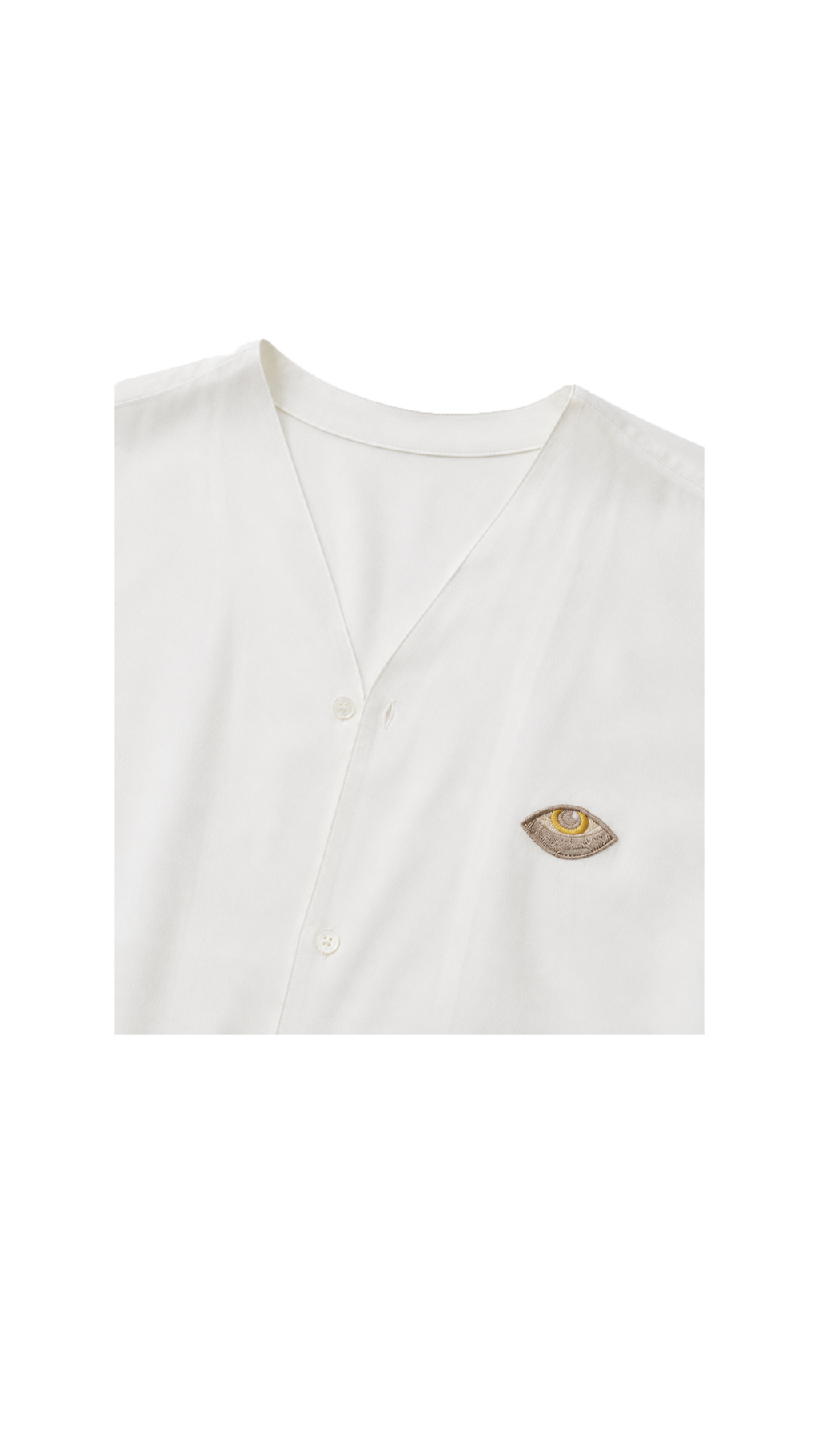 les aristochats Serengeti collarless unisex shirt in cream, close-up packshot